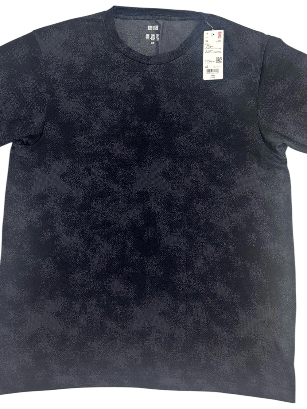 NWT Uniqlo Dry-EX Black Performance T-Shirt Size Large Moisture Wicking
